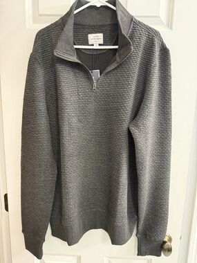 Peter Millar Gray Textured Half-Zip Pullover NWT